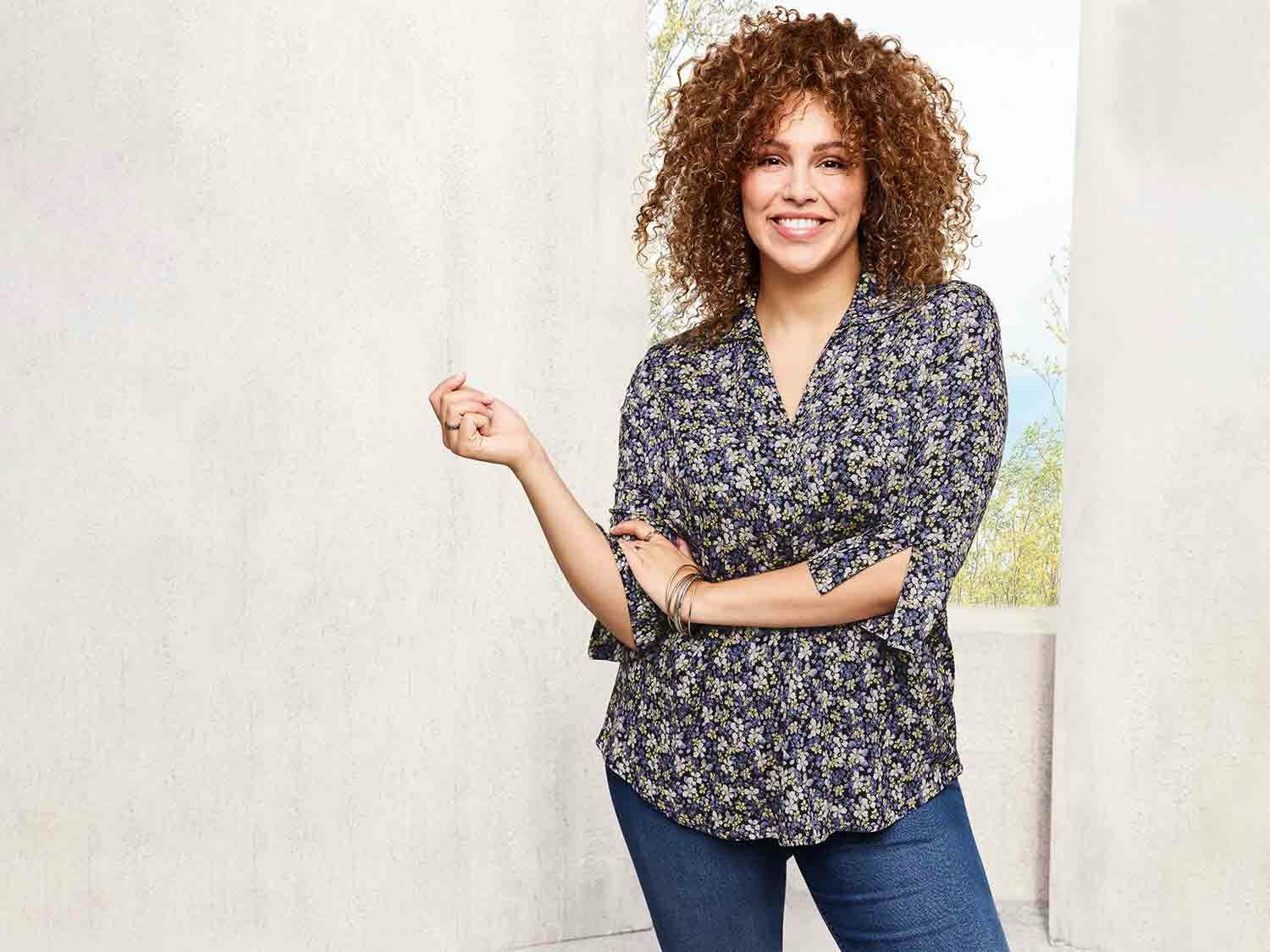 Blusa corte ancho para mujer tallas grandes