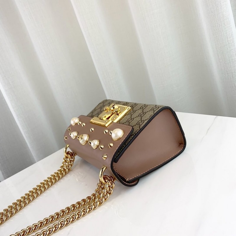 Gucci Padlock Studded GG Supreme Shoulder Bag 432182