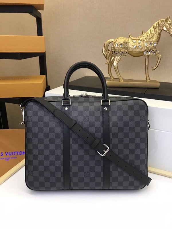 Louis Vuitton PORTE-DOCUMENTS VOYAGE PM N41478 Grey Plaid