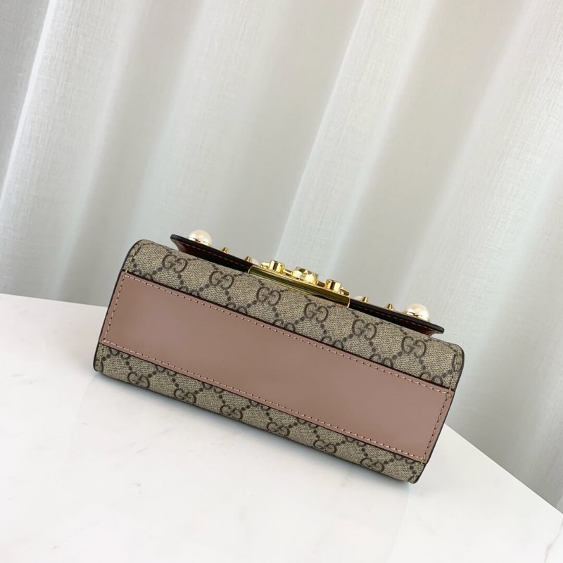 Gucci Padlock Studded GG Supreme Shoulder Bag 432182