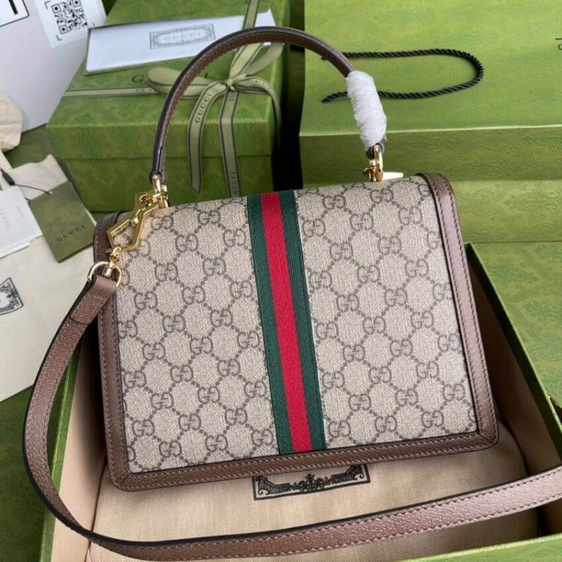 Gucci Ophidia Small Top Handle Bag With Web 651055