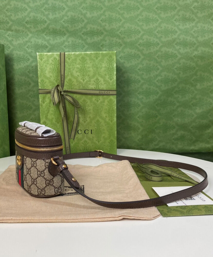 Gucci Ophidia GG Top Handle Mini Bag 699532 Dark Coffee