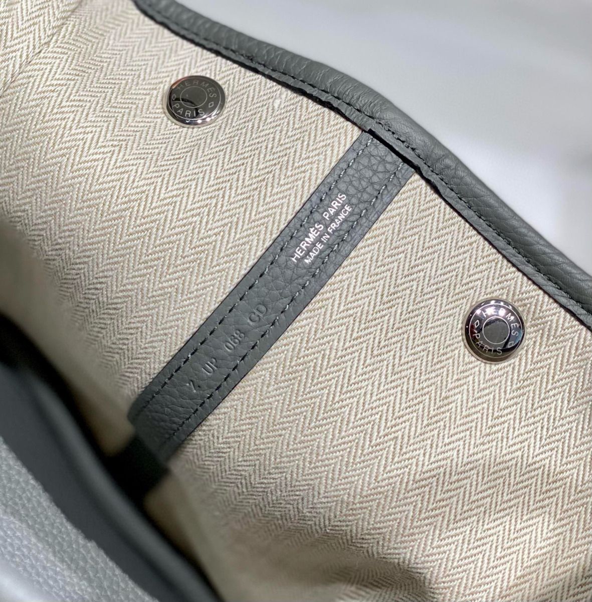 Hermes Garden Party 30 Bag In Gris Meyer Taurillon Leather ReplicaTop