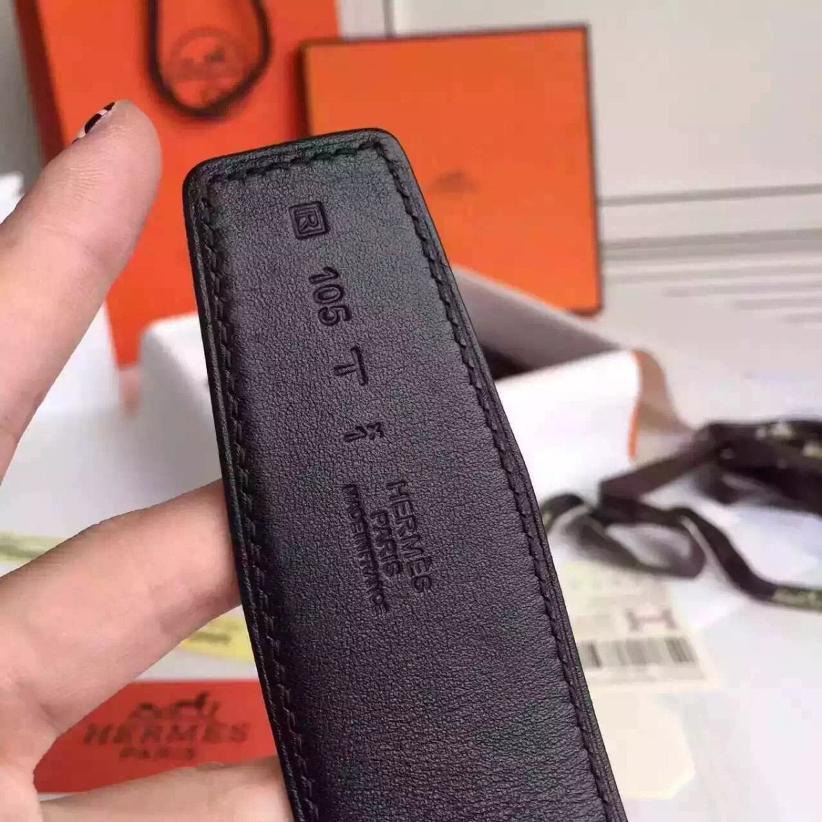 Hermes H Belt Buckle & Brown Epsom 32 MM Strap ReplicaTop