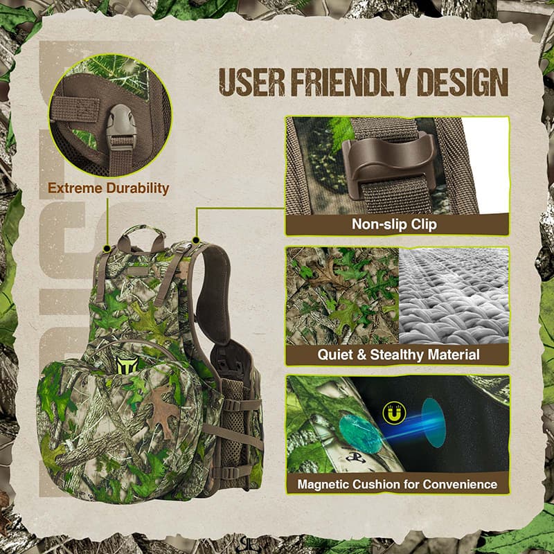 TideWe Turkey Hunting Vest With Seat Cushion and Game Pouch - TIDEWE WADERS
