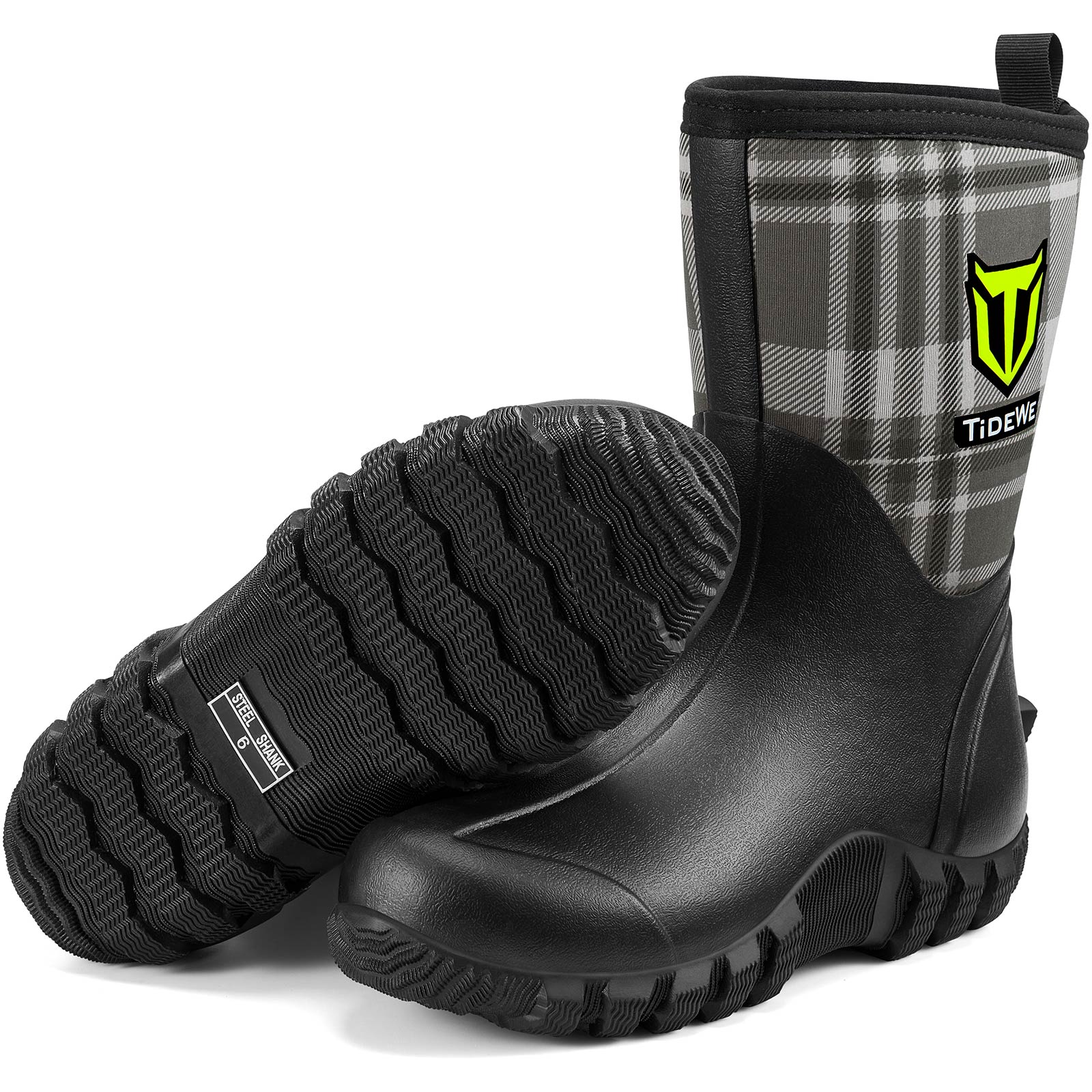 TideWe Women's Rubber Garden Boots, Neoprene Waterproof Insulated Mid Calf Hunting Boots and Rain Boot - TIDEWE WADERS