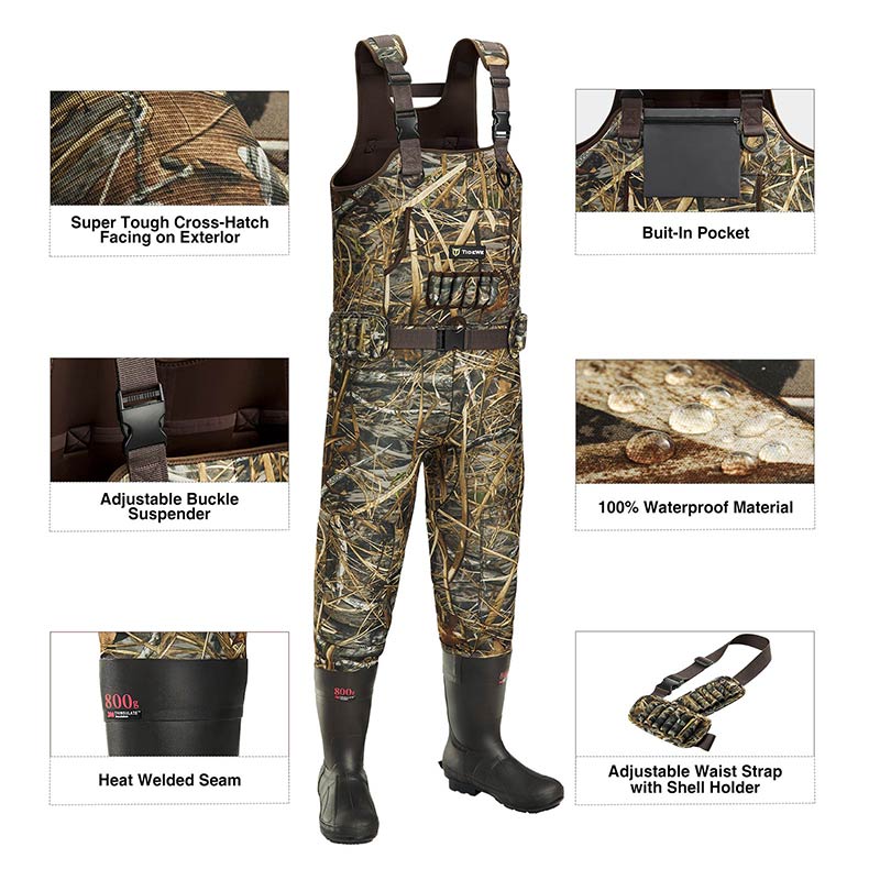 TideWe Hunting Wader Realtree MAX5 Waterfowl Waders (600G & 800G) For Men Women - TIDEWE WADERS
