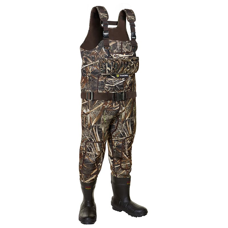 TideWe Hunting Wader 5mm Neoprene Fleece-Lined Chest Waders with 1600 Gram Insulation Rubber Boots - TIDEWE WADERS