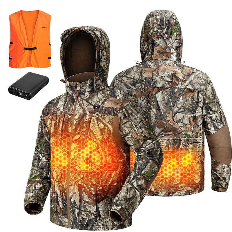 TideWe Inferno Men's Camo Heated Hunting Jacket with Battery Pack - TIDEWE WADERS