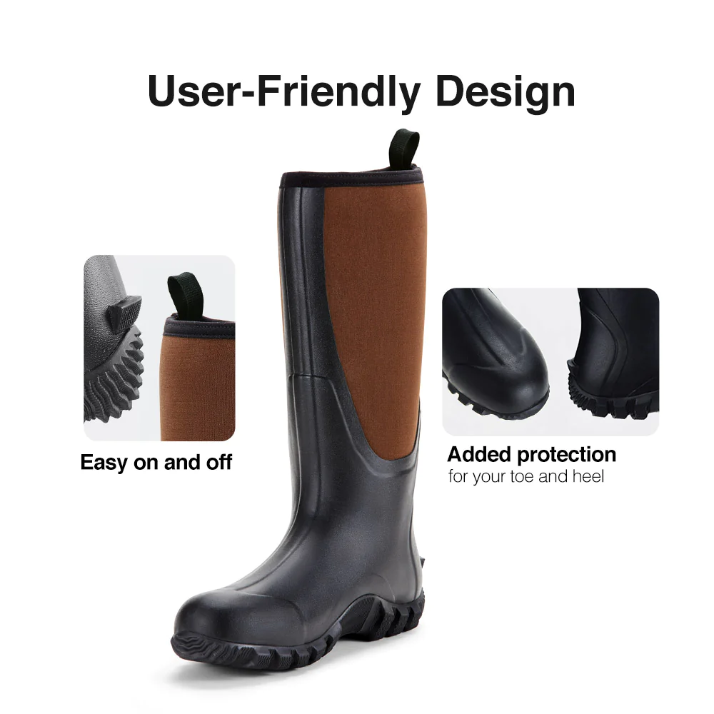 TideWe Rubber Boots for Men, Rain Boots with Steel Shank Neoprene - TIDEWE WADERS