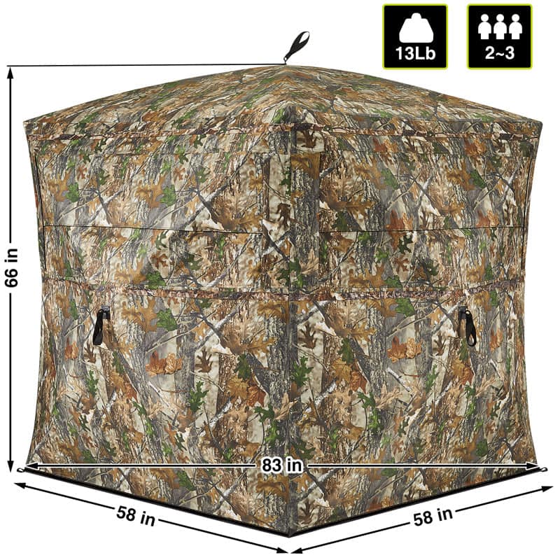 TIDEWE Blinds | See Through with Carrying Bag,  Pop Up Ground Blinds 270 Degree - TIDEWE WADERS