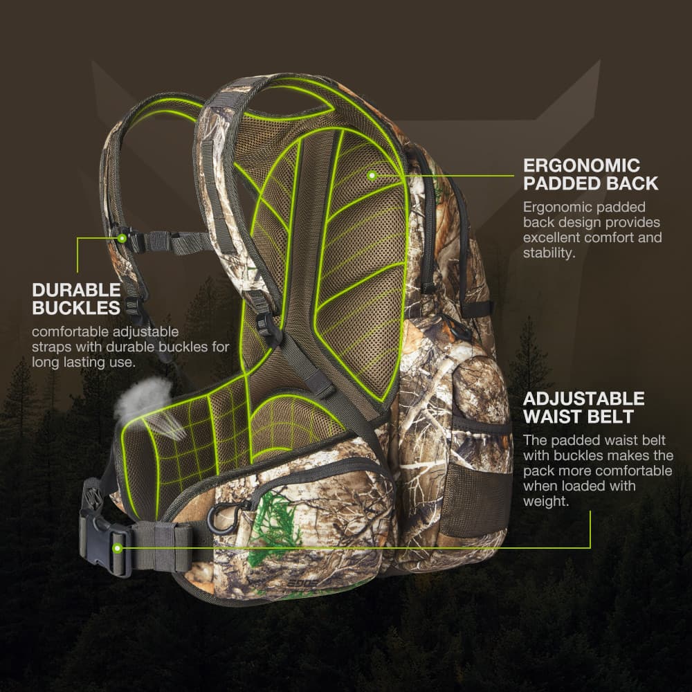 TideWe Hunting Backpack Waterproof Camo Hunting Pack with Rain Cover - TIDEWE WADERS