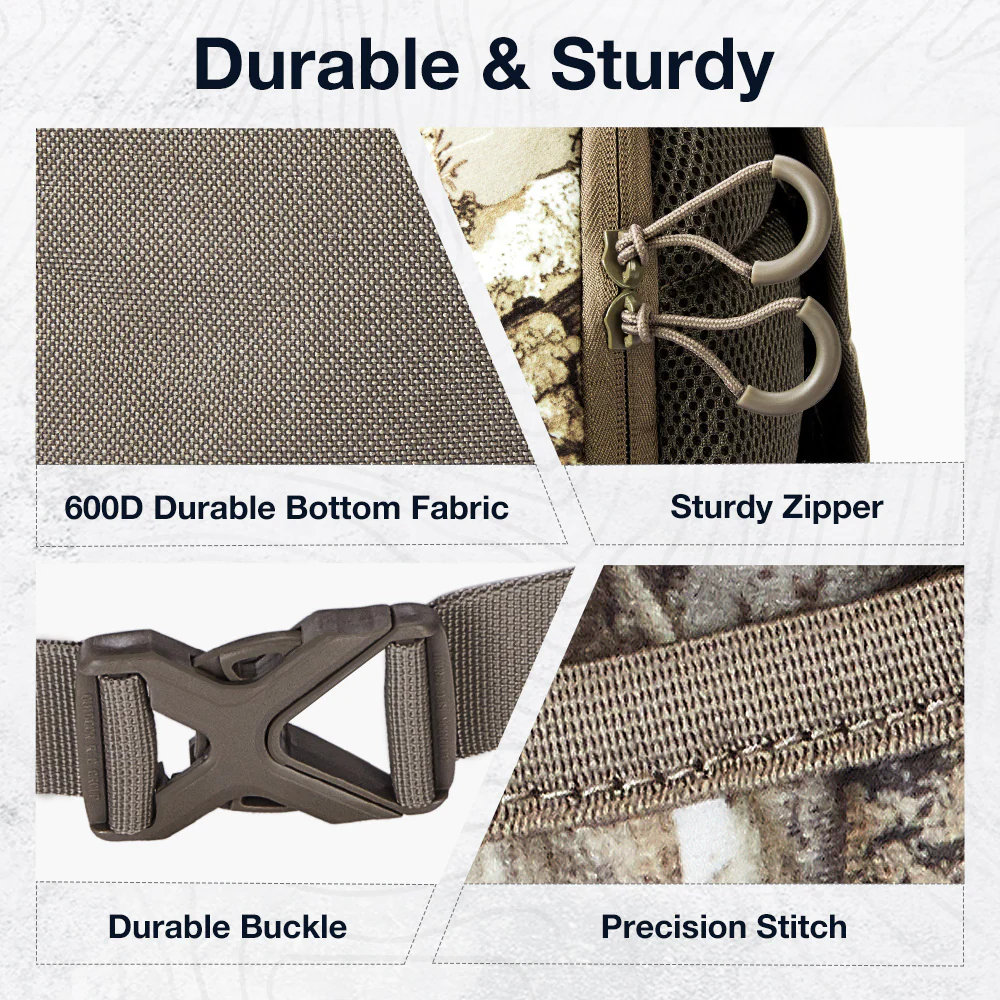 TideWe Hunting Backpack Waterproof Camo Hunting Pack with Rain Cover, 25L Realtree Edge Durable Day Pack - TIDEWE WADERS