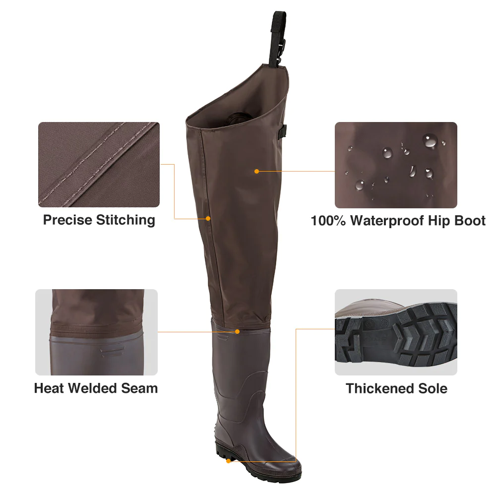 TideWe Hip Waders PVC Lightweight Fishing Hip Boots - TIDEWE WADERS