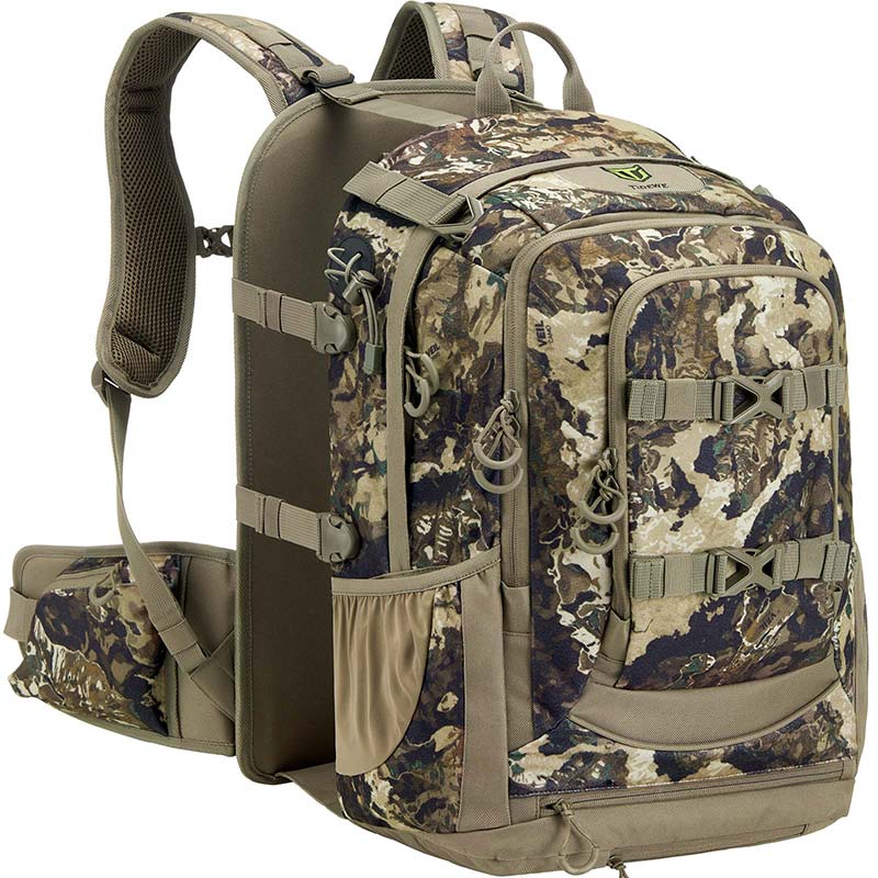 TIDEWE Hunting Backpack with Extendable Capacity 40 - 66L, Durable Hunting Pack with Rain Cover for Bow/Rifle/Pistol (Next Camo G2) - TIDEWE WADERS