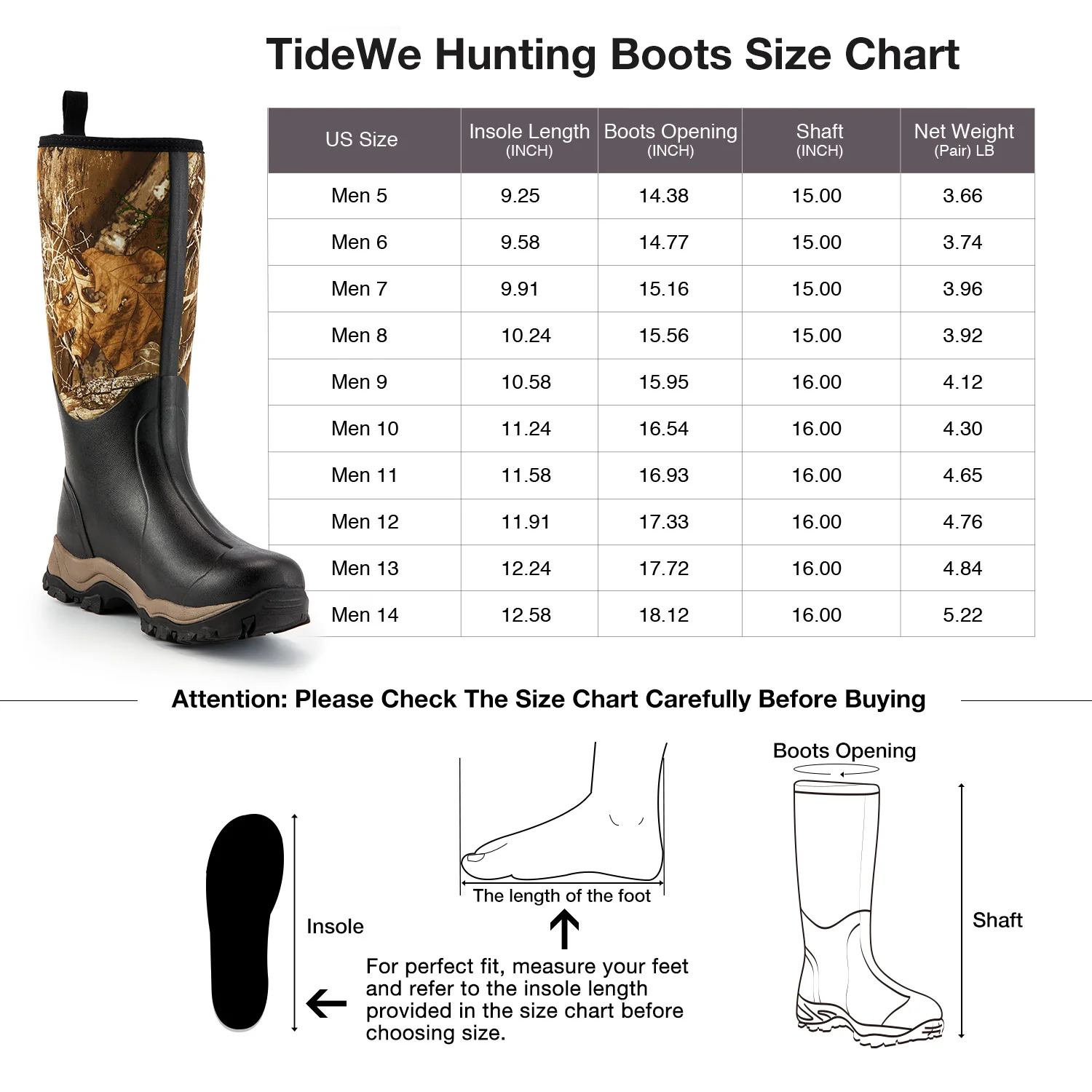 TideWe Hunting Boots for Men 16