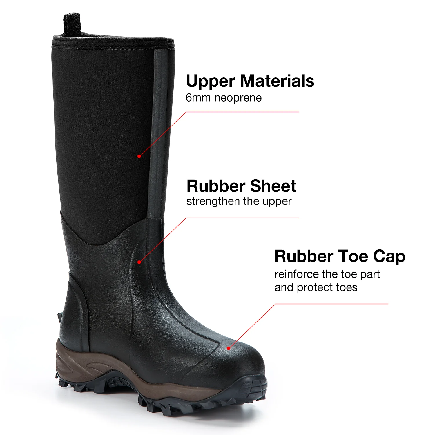 TideWe Rubber Neoprene Boots Men and Women Waterproof Durable 6mm Hunting Boots - TIDEWE WADERS