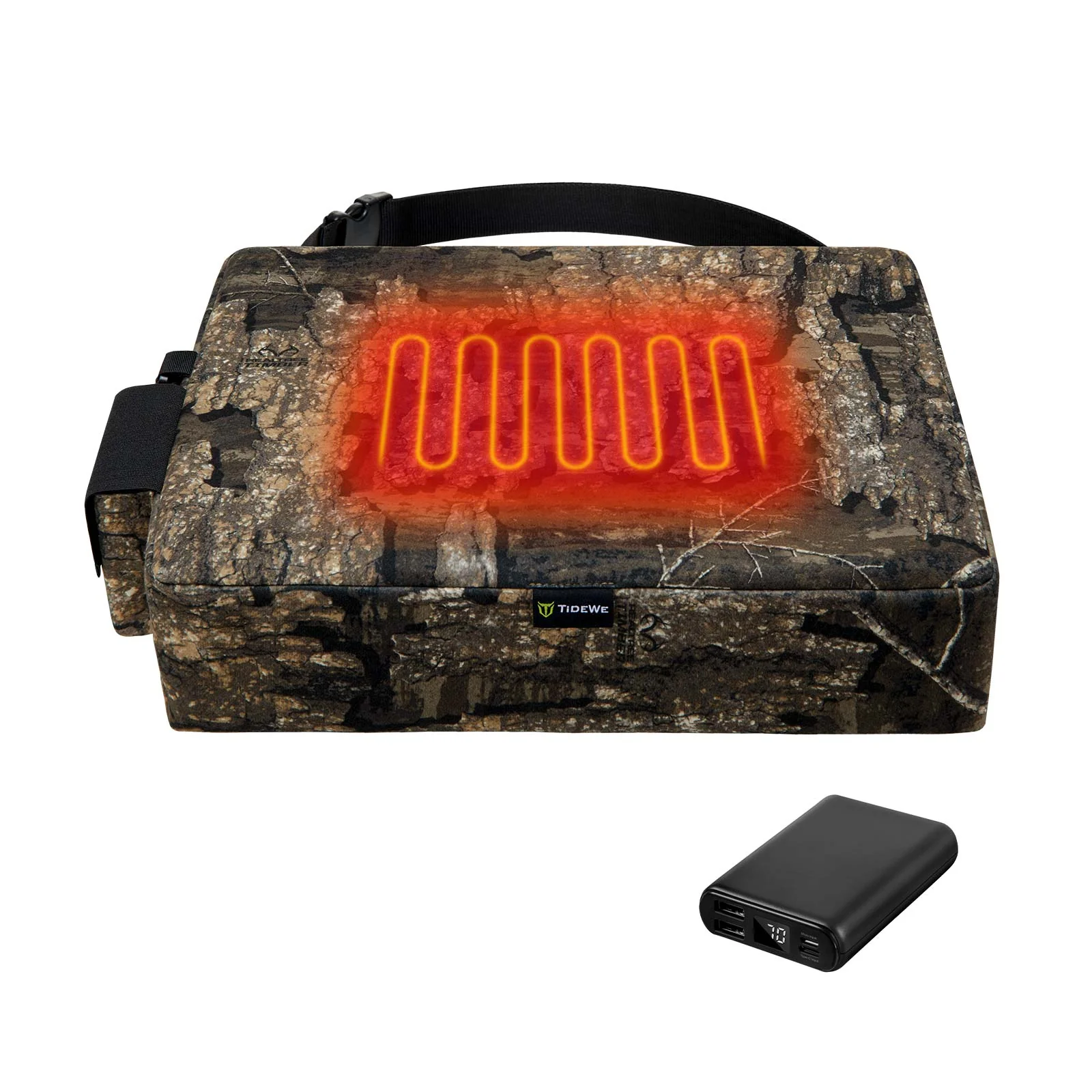 TideWe Heated Hunting Seat Cushion with Battery, Warm Insulated Seat Pads for Tree Stand & Ladder Stand - TIDEWE WADERS