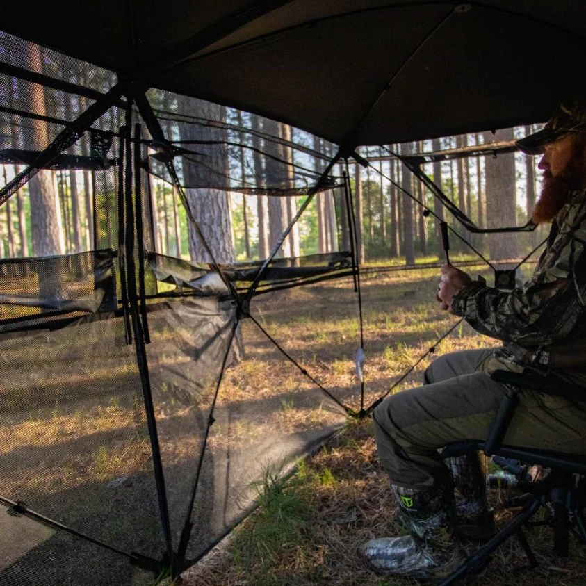 TideWe Blinds | 4-6 Person Turkey Hunting Blind See Through Camo Ground Blind - TIDEWE WADERS