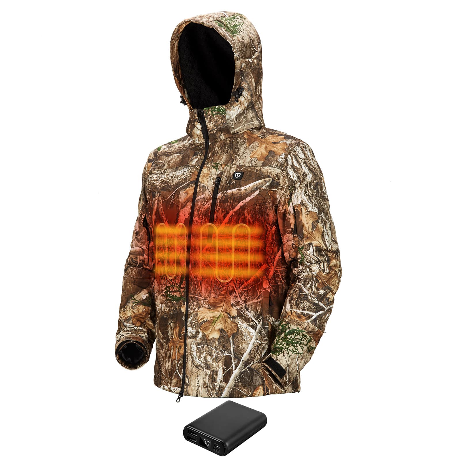 TideWe Men's Soft Shell Heated Jacket Coat with Detachable Hood and Battery Pack Size S-XXXL - TIDEWE WADERS