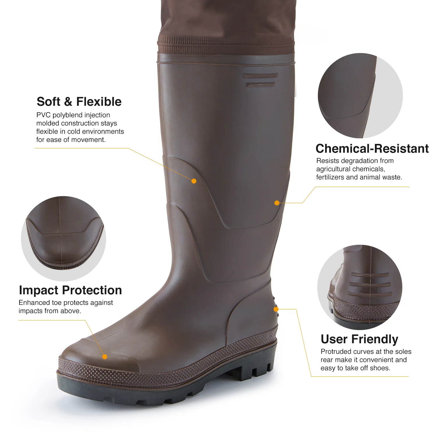 TideWe Hip Waders PVC Lightweight Fishing Hip Boots - TIDEWE WADERS