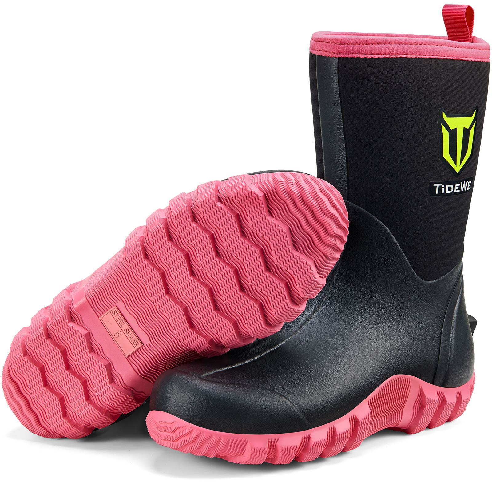 TideWe Women's Rubber Garden Boots, Neoprene Waterproof Insulated Mid Calf Hunting Boots and Rain Boot - TIDEWE WADERS