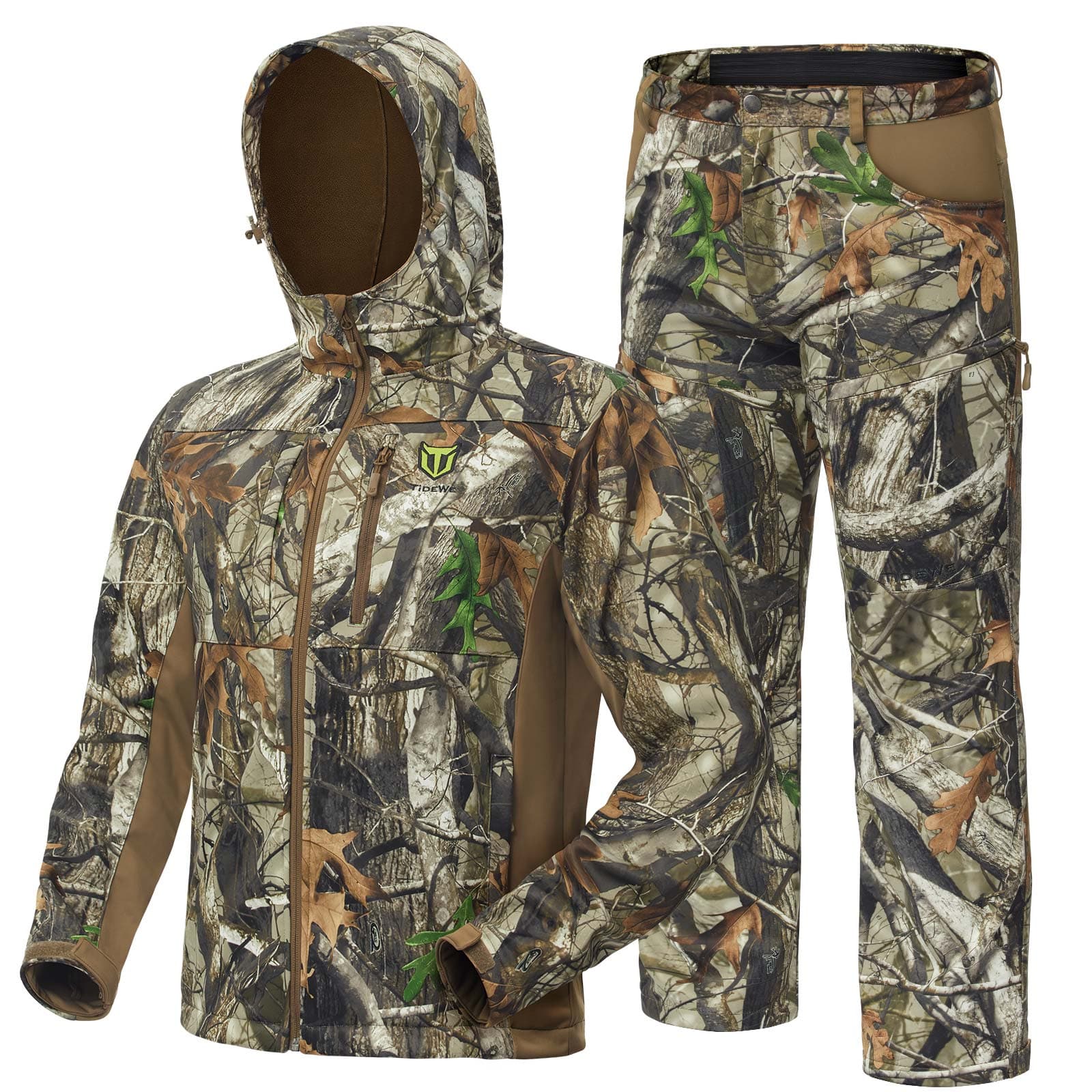 TideWe Men's Hunting Clothes,Silent Water Resistant Camo Hunting Suits - TIDEWE WADERS