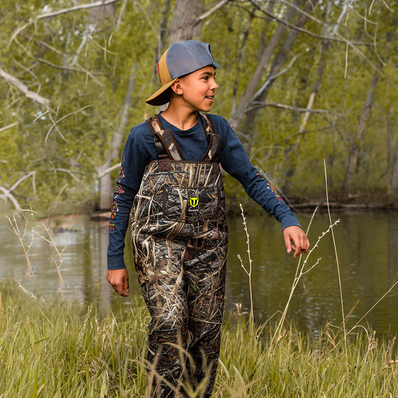 TideWe Hunting Chest Waders for Toddler Kids Youth, Fishing Neoprene Realtree MAX5 Camo Waders - TIDEWE WADERS