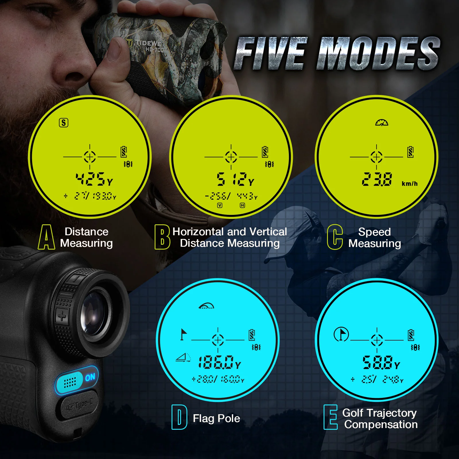 TideWe Rangefinder with LCD Display 700Y for Hunting and Golfing - TIDEWE WADERS