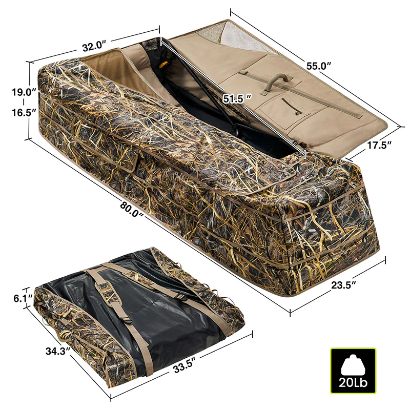 Tidewe Layout Blind with Adjustable Height Duck Hunting Blind - TIDEWE WADERS
