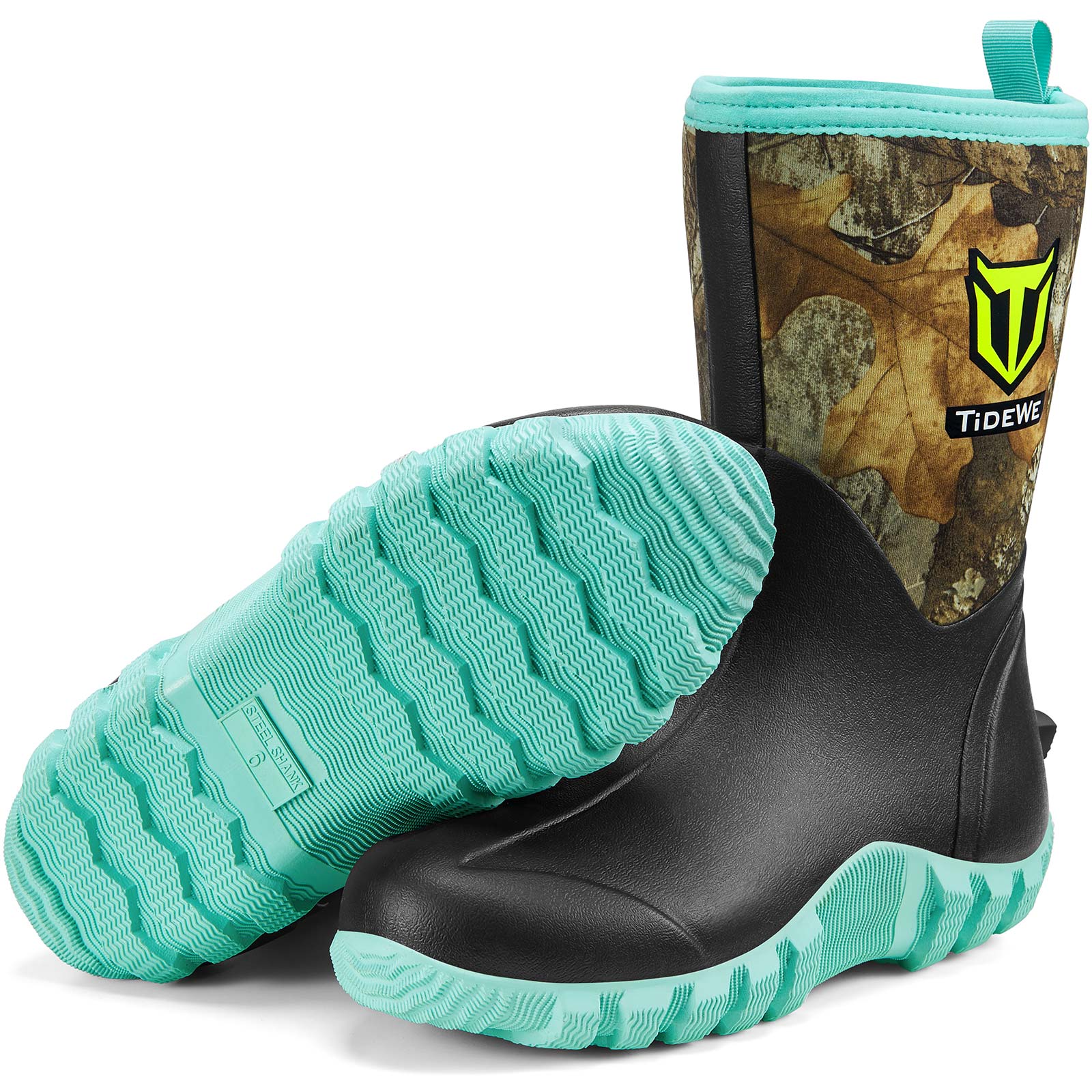 TideWe Women's Rubber Garden Boots, Neoprene Waterproof Insulated Mid Calf Hunting Boots and Rain Boot - TIDEWE WADERS