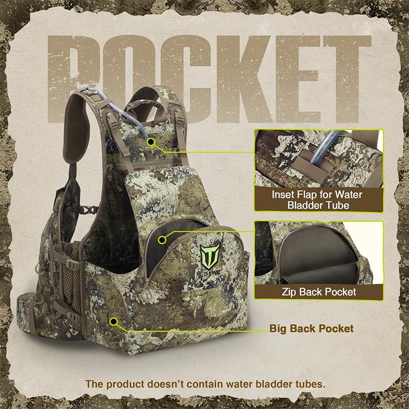 TideWe Turkey Hunting Vest With Seat Cushion and Game Pouch - TIDEWE WADERS