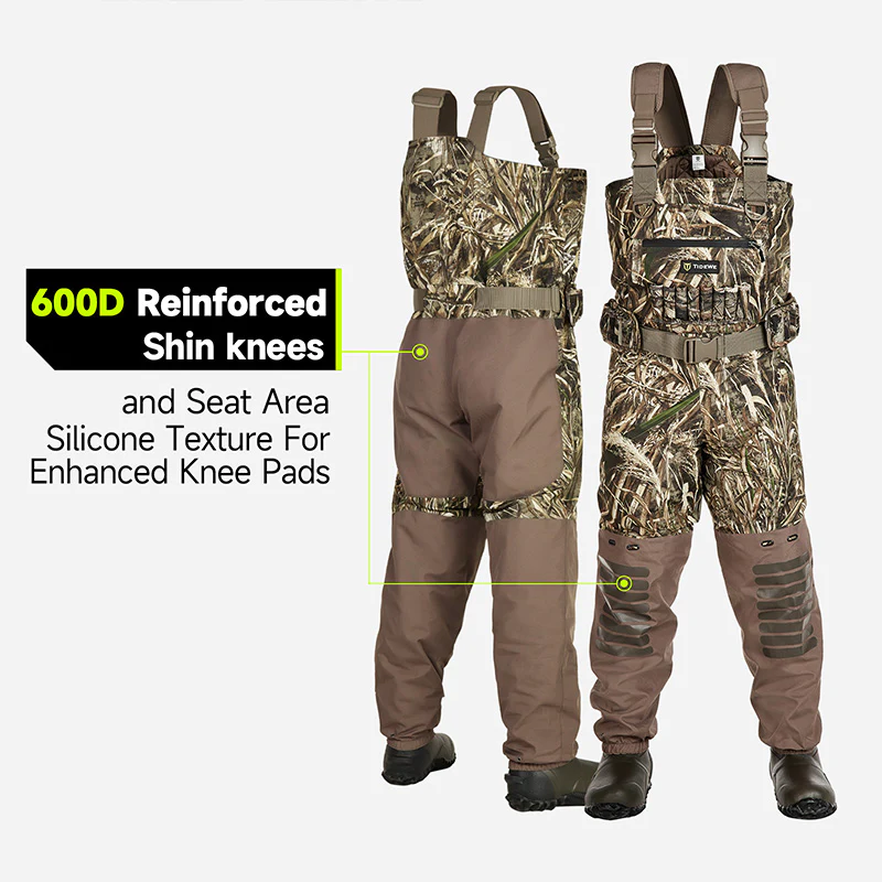 TideWe Breathable Insulated Chest Waders, 1600G Waterproof Bootfoot Duck Hunting Waders with Steel Shank Boots - TIDEWE WADERS