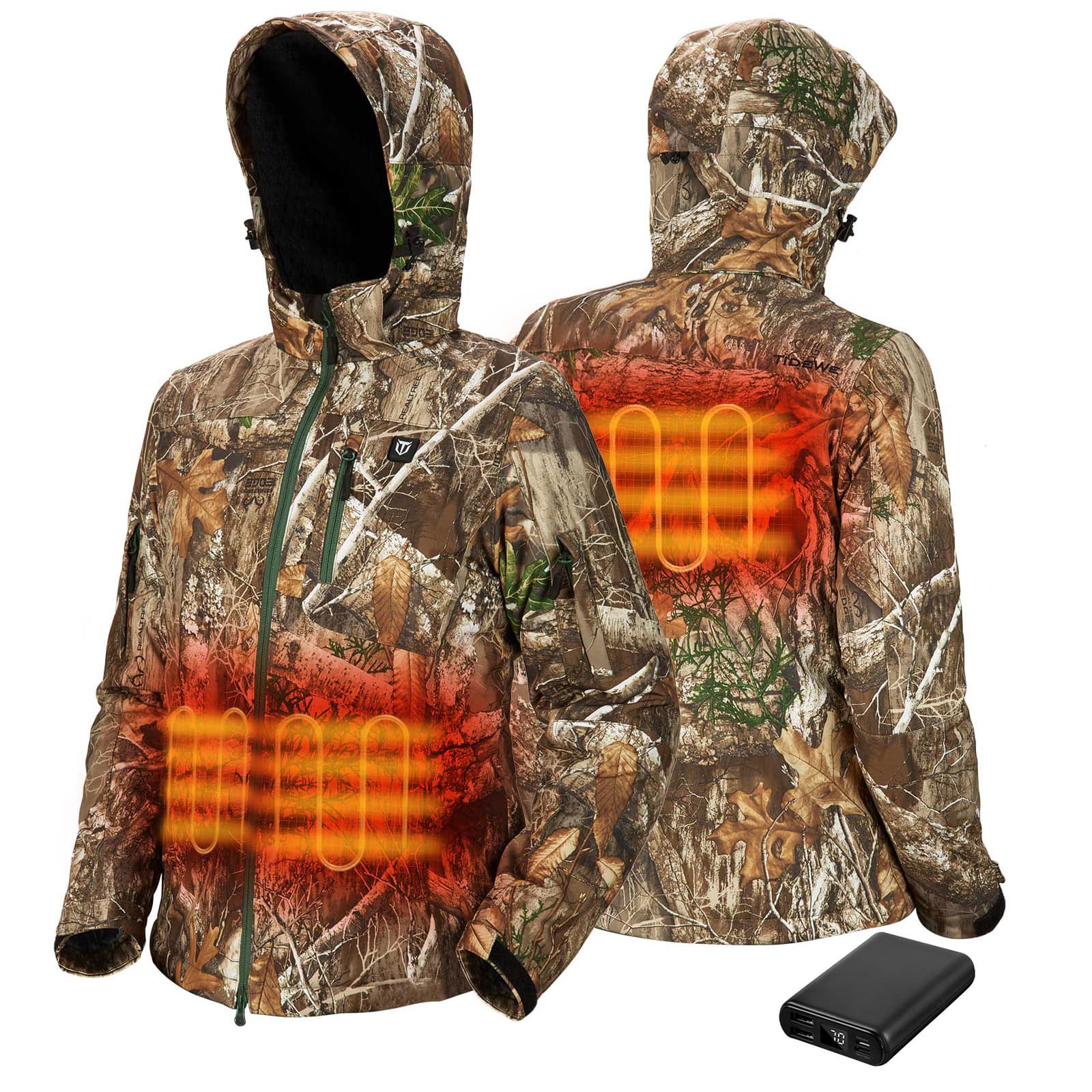 TideWe Heated Jacket for Women with Battery Pack and Detachable Hood Coat - TIDEWE WADERS