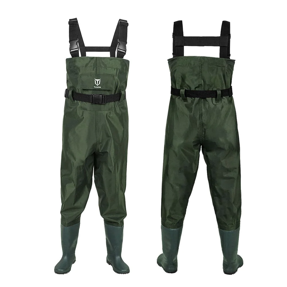 TideWe Chest Waders for Kids, Waterproof  Fishing Youth Waders PVC Chest Waders with Boot Hanger - TIDEWE WADERS