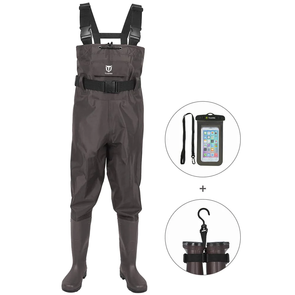 TideWe Fishing Waders PVC Waterproof Chest Wader With Bootfoots - TIDEWE WADERS