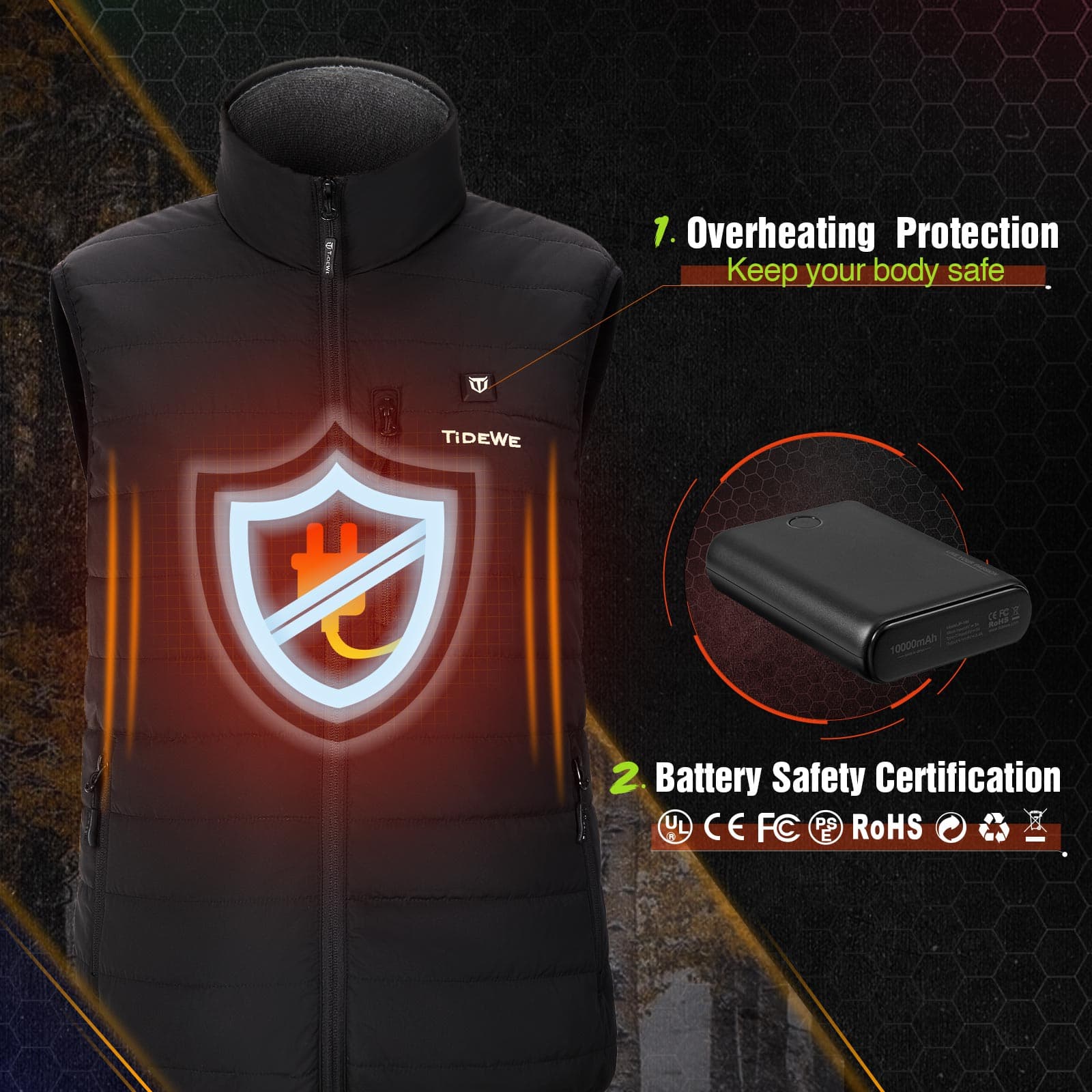 TideWe Women’s Lightweight Heated Vest with Battery Pack for Hunting/Hiking - TIDEWE WADERS