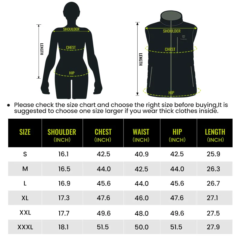 TideWe Men’s Heated Vest with Battery Pack, Lightweight and Washable Vest - TIDEWE WADERS