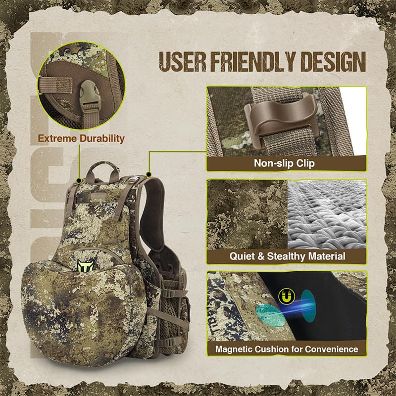 TideWe Turkey Hunting Vest With Seat Cushion and Game Pouch - TIDEWE WADERS