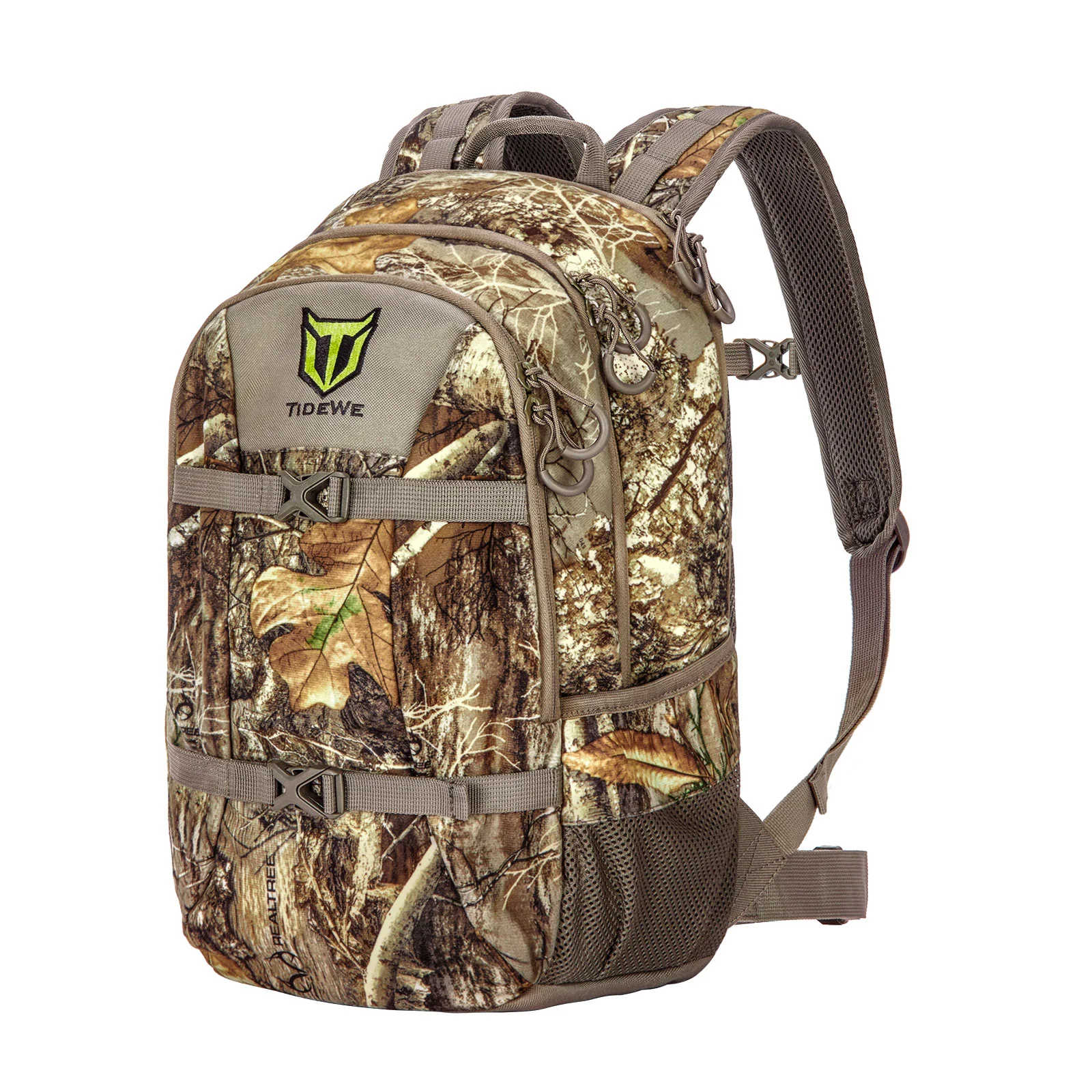 TideWe Hunting Backpack Waterproof Camo Hunting Pack with Rain Cover, 25L Realtree Edge Durable Day Pack - TIDEWE WADERS