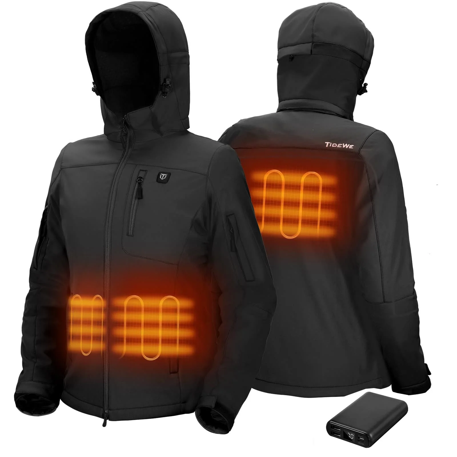 TideWe Heated Jacket for Women with Battery Pack and Detachable Hood Coat - TIDEWE WADERS