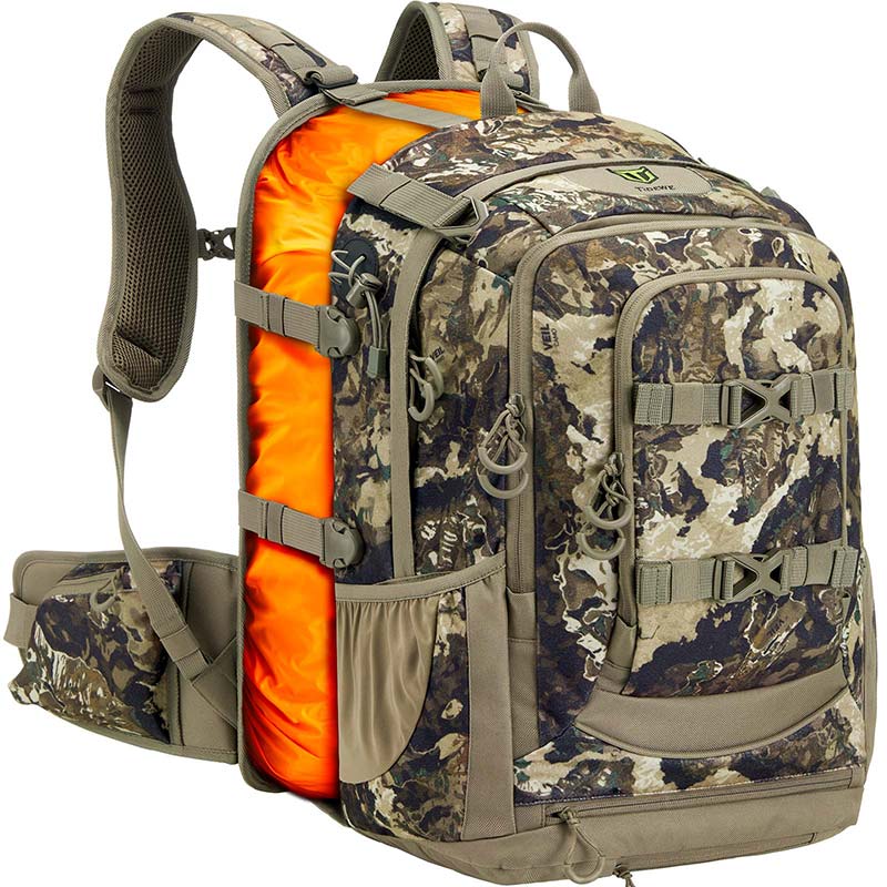 TIDEWE Hunting Backpack with Extendable Capacity 40 - 66L, Durable Hunting Pack with Rain Cover for Bow/Rifle/Pistol (Next Camo G2) - TIDEWE WADERS