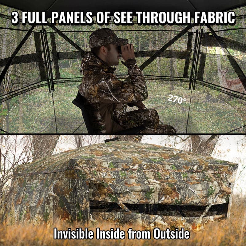 TIDEWE Blinds | See Through with Carrying Bag,  Pop Up Ground Blinds 270 Degree - TIDEWE WADERS