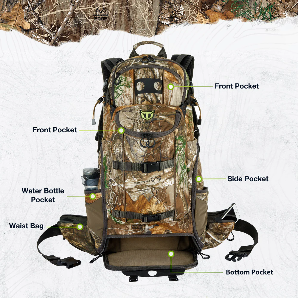 TideWe Hunting Pack 3400cu, Silent Frame Hunting Backpack - TIDEWE WADERS