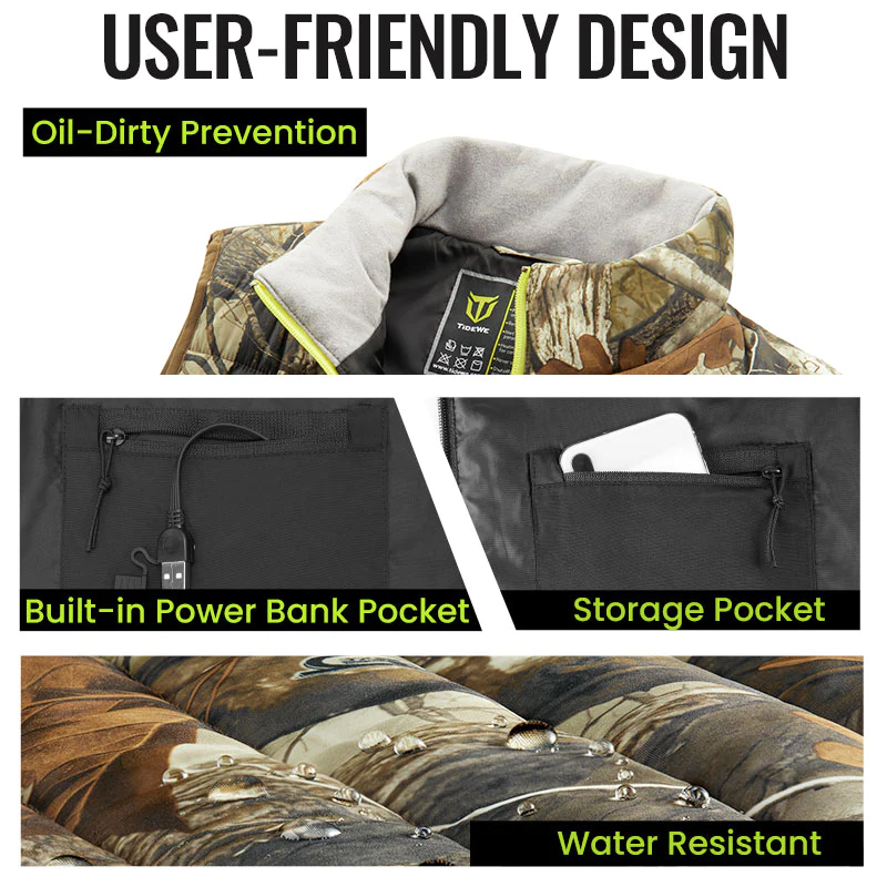 TideWe Men’s Heated Vest with Battery Pack, Lightweight and Washable Vest - TIDEWE WADERS