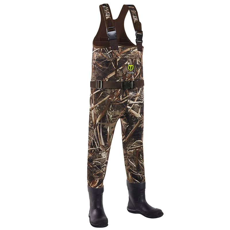TideWe Hunting Chest Waders for Toddler Kids Youth, Fishing Neoprene Realtree MAX5 Camo Waders - TIDEWE WADERS