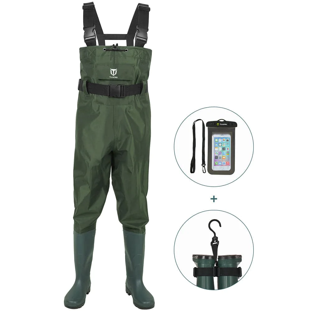 TideWe Fishing Waders PVC Waterproof Chest Wader With Bootfoots - TIDEWE WADERS
