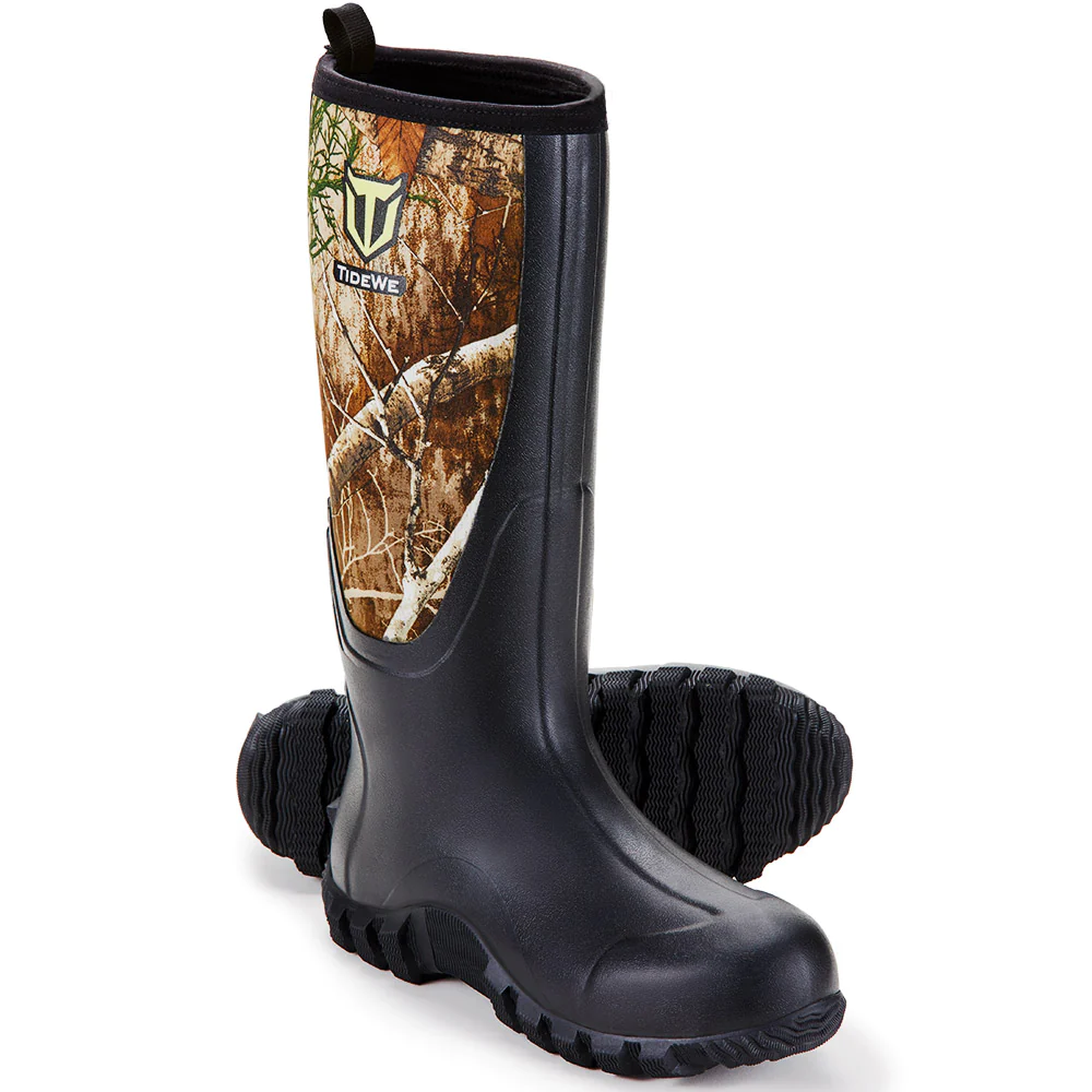 TideWe Rubber Hunting Boots for Men, Rain Boots with Steel Shank Neoprene - TIDEWE WADERS