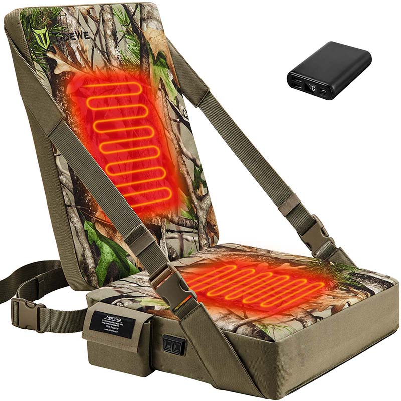 TIDEWE Hunting Heated Seat Cushion, Self-Supporting Water Resistant, Tree Stand, Warm Portable Seat Pads for Hunting, Camping, Fishing(Next Camo G2 & Vista) - TIDEWE WADERS