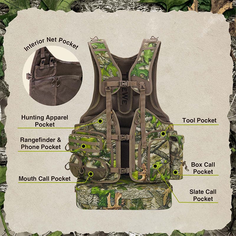 TideWe Turkey Vest with Seat with Game Pouch and Kickstand - TIDEWE WADERS